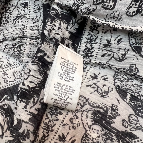 Joie Black/White Stripe Round Neck Peasant Top 3/4 Sleeve Size XS - Picture 10 of 10